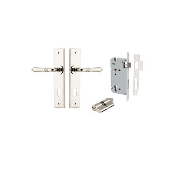 Sarlat Lever - Chamfered Backplate Entrance Kit with High Security Lock