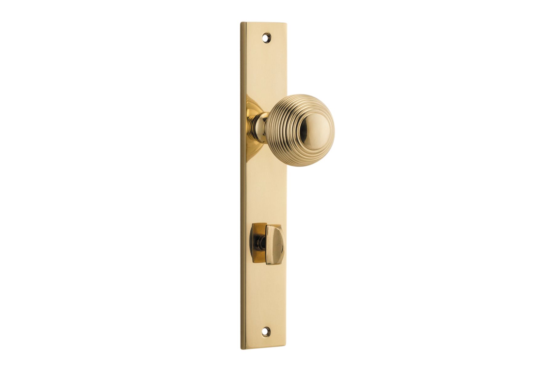 10324P85 - Guildford Knob - Rectangular Backplate - Polished Brass - Privacy