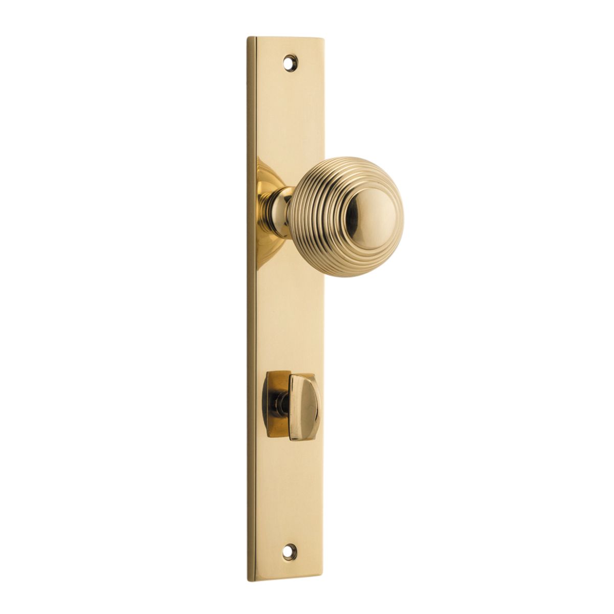 10324P85 - Guildford Knob - Rectangular Backplate - Polished Brass - Privacy