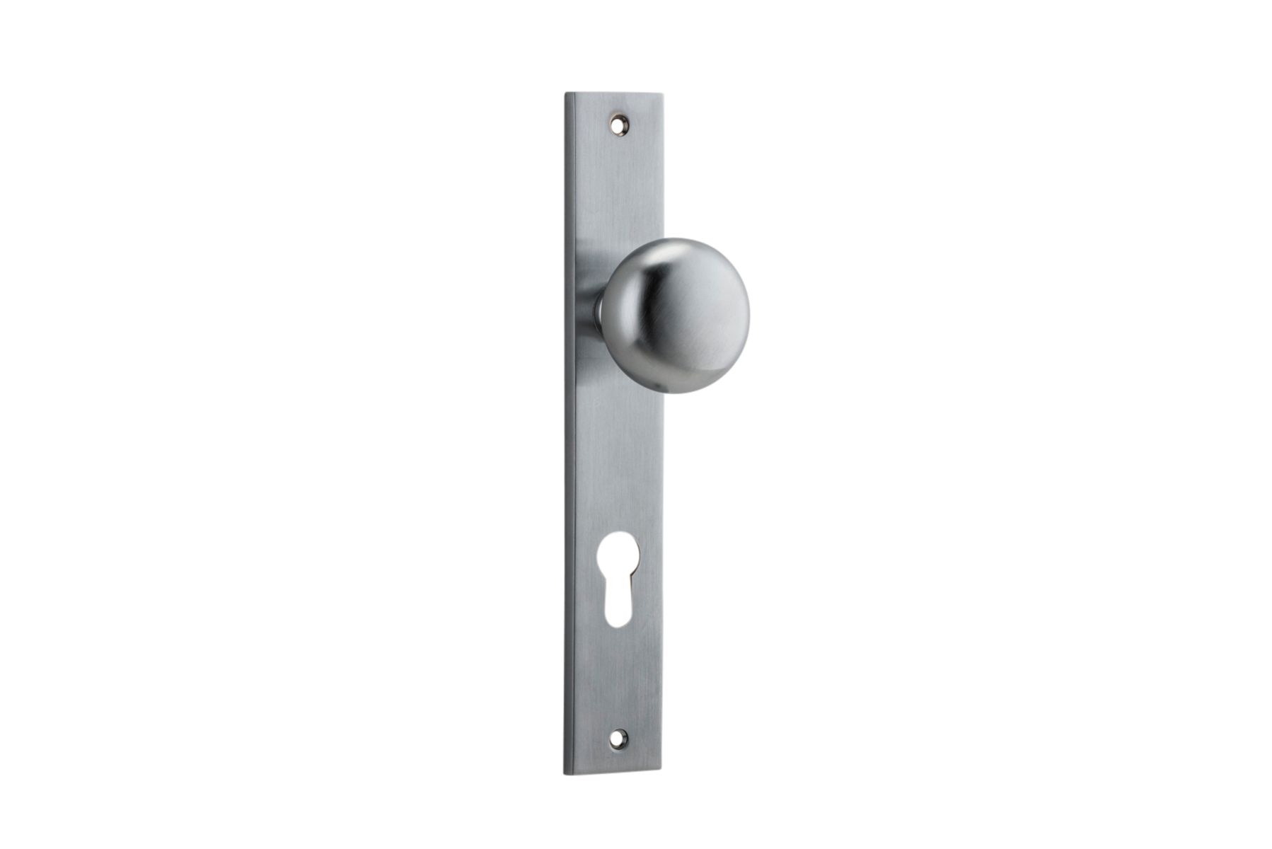 12322E85 - Cambridge Knob - Rectangular Backplate - Brushed Chrome - Entrance