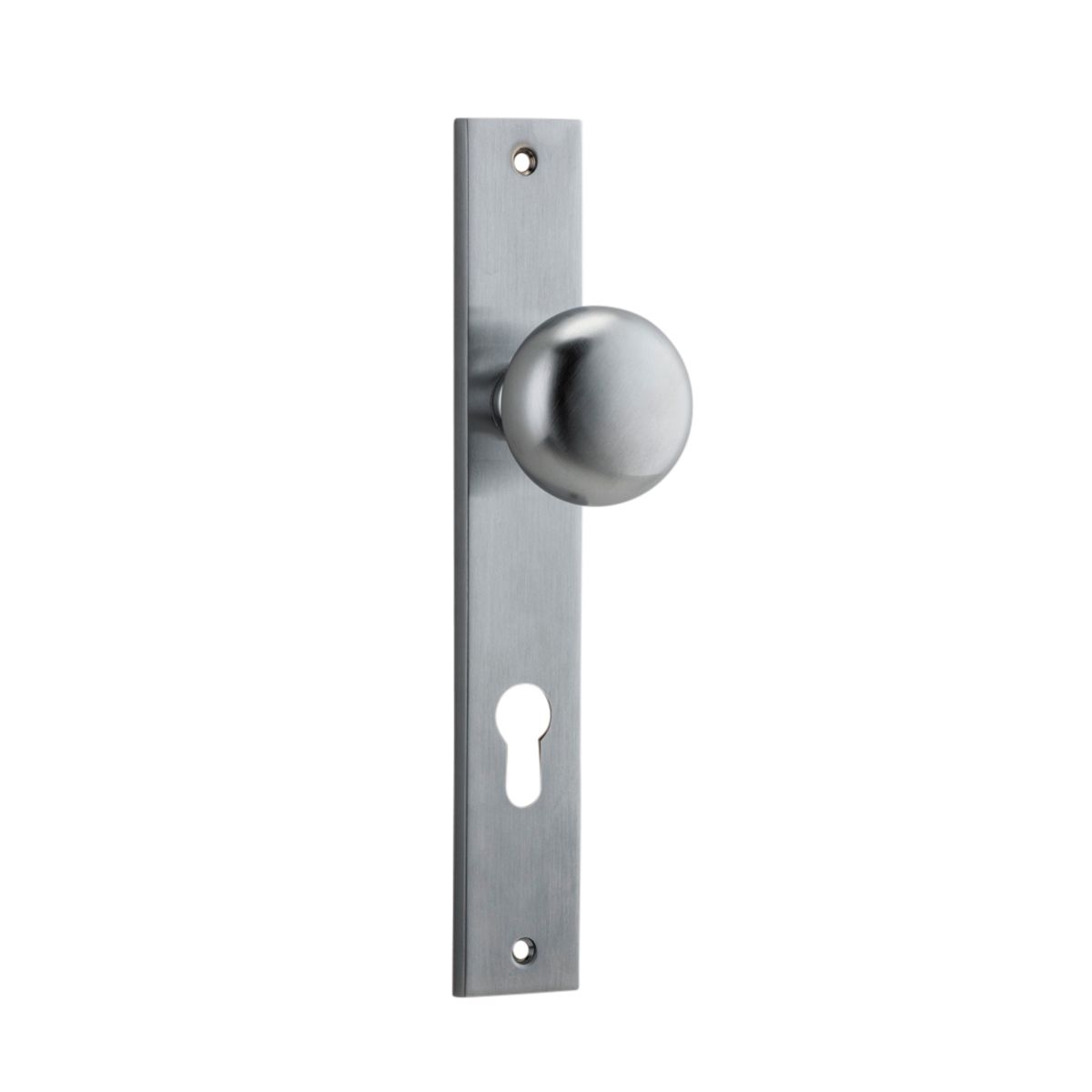 12322E85 - Cambridge Knob - Rectangular Backplate - Brushed Chrome - Entrance