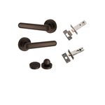 24002KPRIV60 - Puerto Lever - Round Rose Privacy Kit with Separate Privacy Turn - Signature Brass - Privacy
