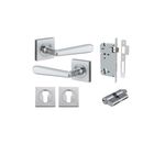 21195KENTR60KK - Copenhagen Lever - Square Rose Entrance Kit with Separate High Security Lock - Brushed Chrome - Entrance