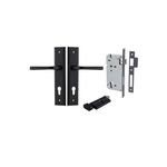 12744KENTR60KT - Annecy Lever - Stepped Backplate Entrance Kit with High Security Lock - Matt Black - Entrance