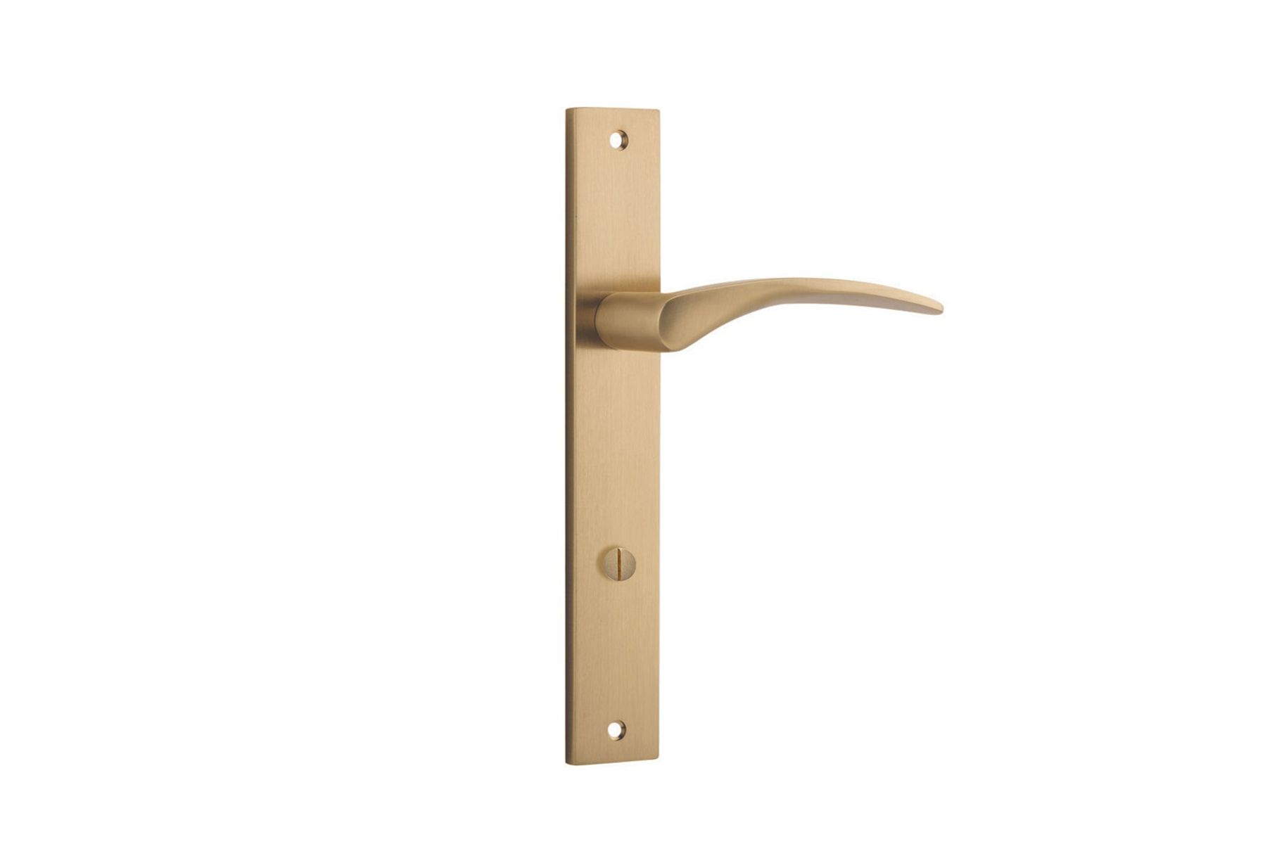 15704P85 - Oxford Lever - Rectangular Backplate - Brushed Brass - Privacy
