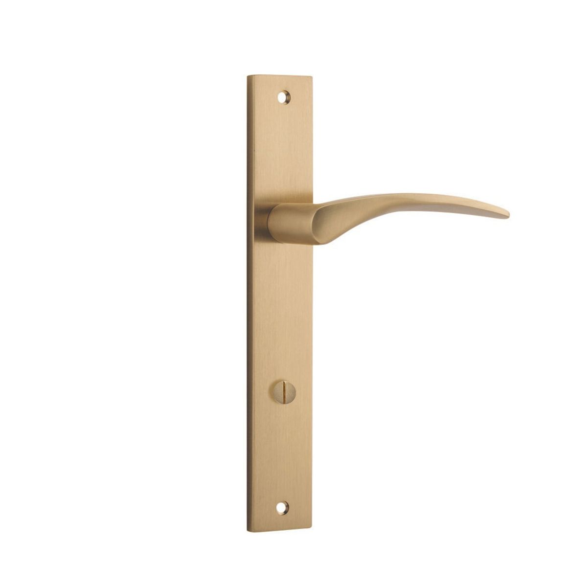 15704P85 - Oxford Lever - Rectangular Backplate - Brushed Brass - Privacy