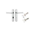 11900KPRIV60 - Helsinki Lever - Oval Backplate Privacy Kit with Privacy Turn - Polished Chrome - Privacy