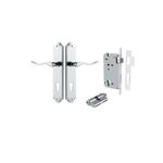 11922KENTR60KK - Stirling Lever - Shouldered Backplate Entrance Kit with High Security Lock - Polished Chrome - Entrance