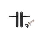 12730KPASS60 - Verona Lever - Oval Backplate Passage Kit - Matt Black - Passage
