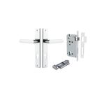 11860KENTR60KT - Osaka Lever - Rectangular Backplate Entrance Kit with High Security Lock - Polished Chrome - Entrance