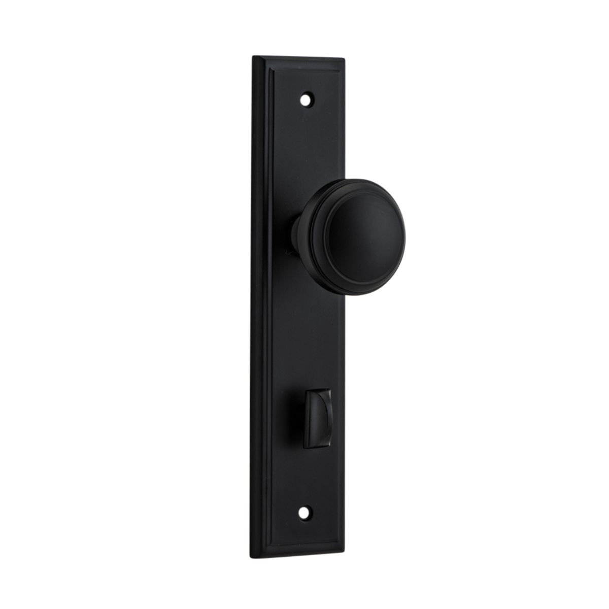 12838P85 - Paddington Knob - Stepped Backplate - Matt Black - Privacy