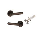 24002KIBPRIV60 - Puerto Lever - Round Rose (Inbuilt Privacy) - Signature Brass - Privacy
