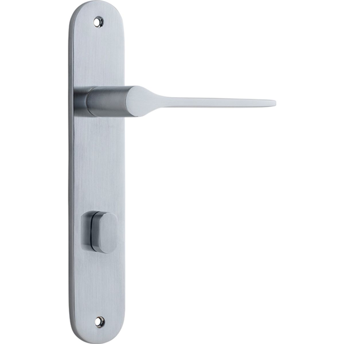 12270P85 - Como Lever - Oval Backplate - Brushed Chrome - Privacy