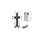 11828KENTR60KT - Cambridge Knob - Shouldered Backplate Entrance Kit with High Security Lock - Polished Chrome - Entrance