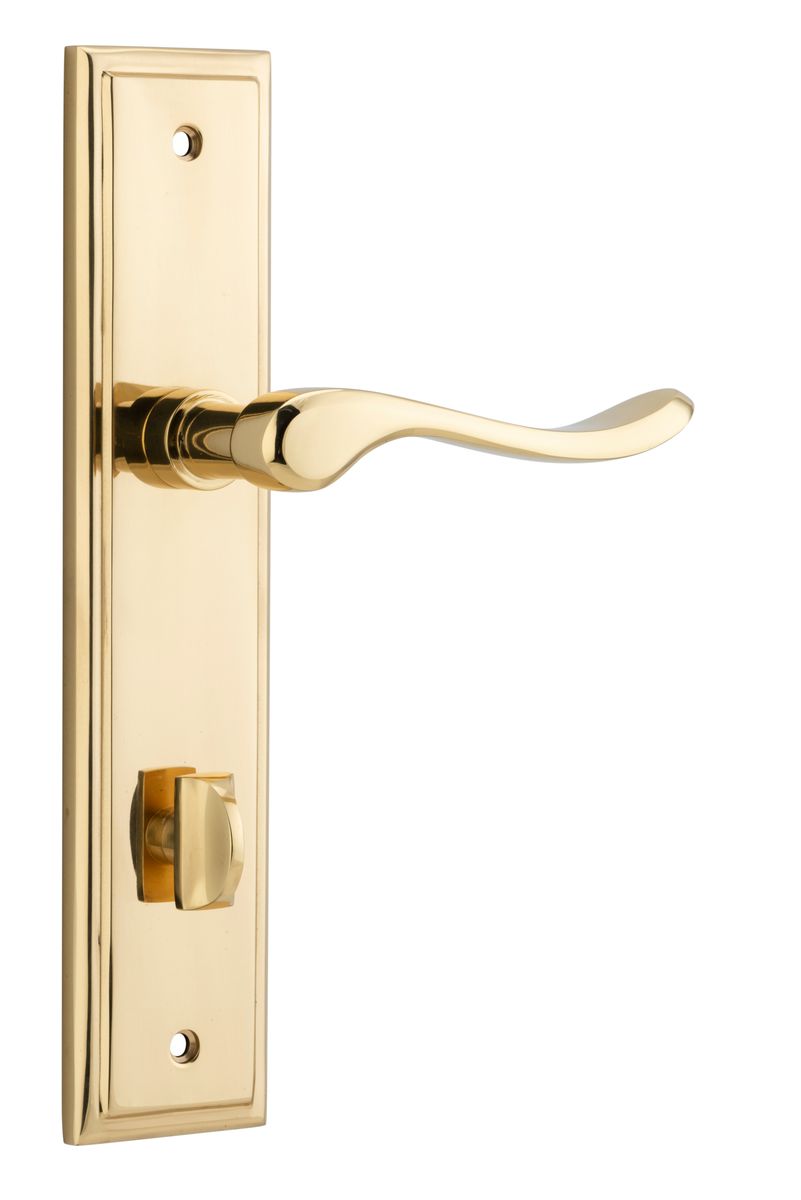 10426P85 - Stirling Lever - Stepped Backplate - Polished Brass - Privacy