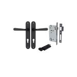 12876KENTR60KT - Copenhagen Lever - Oval Backplate Entrance Kit with High Security Lock - Matt Black - Entrance