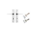 12284KPRIV60 - Bronte Lever - Chamfered Backplate Privacy Kit with Privacy Turn - Brushed Chrome - Privacy