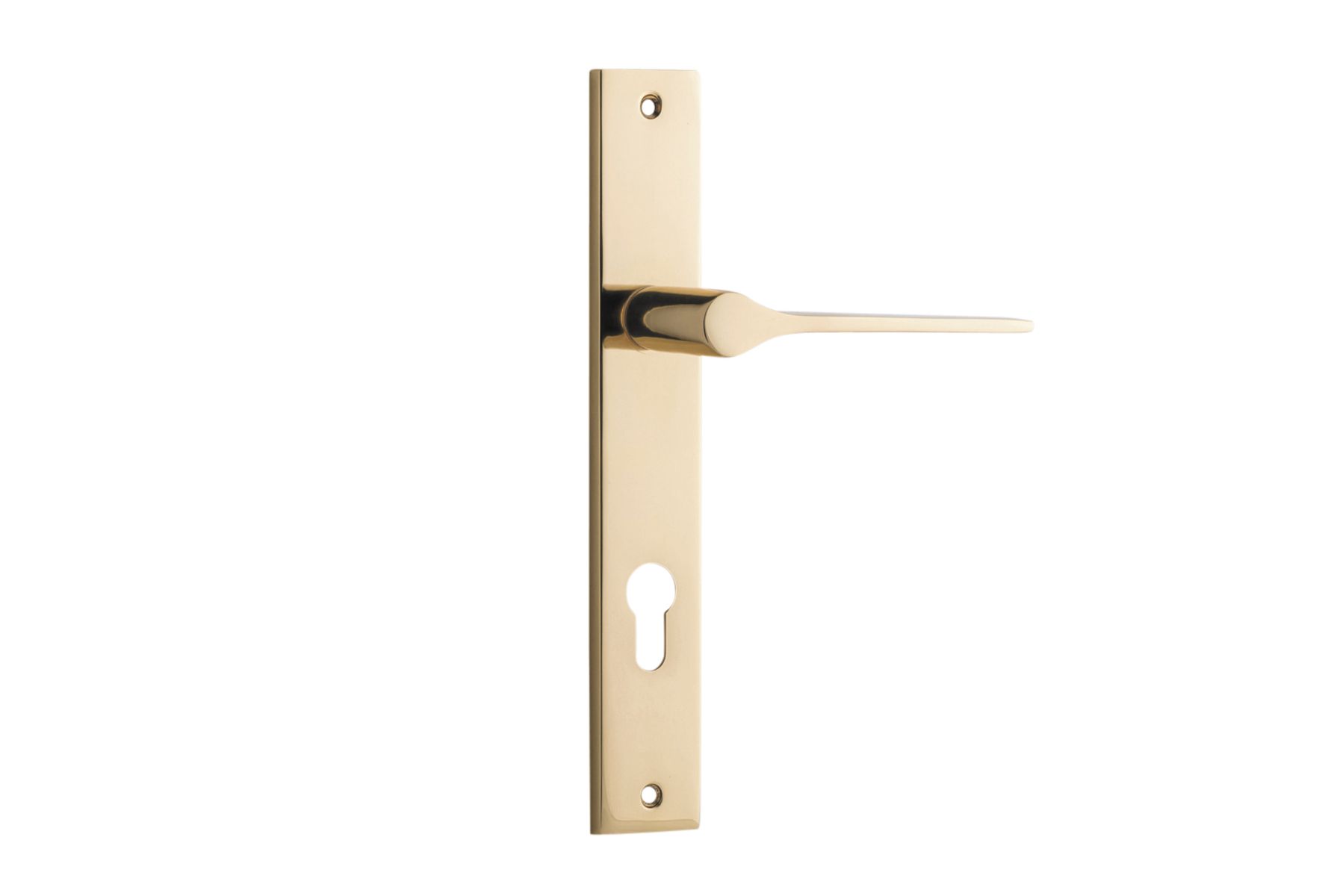 10254E85 - Como Lever - Rectangular Backplate - Polished Brass - Entrance