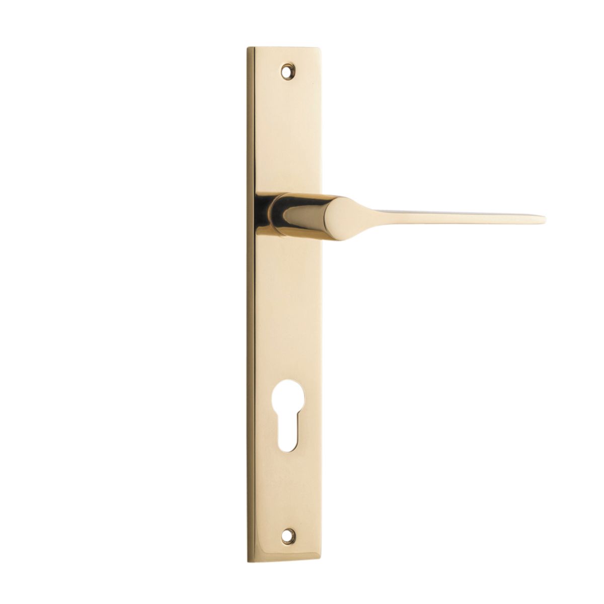 10254E85 - Como Lever - Rectangular Backplate - Polished Brass - Entrance