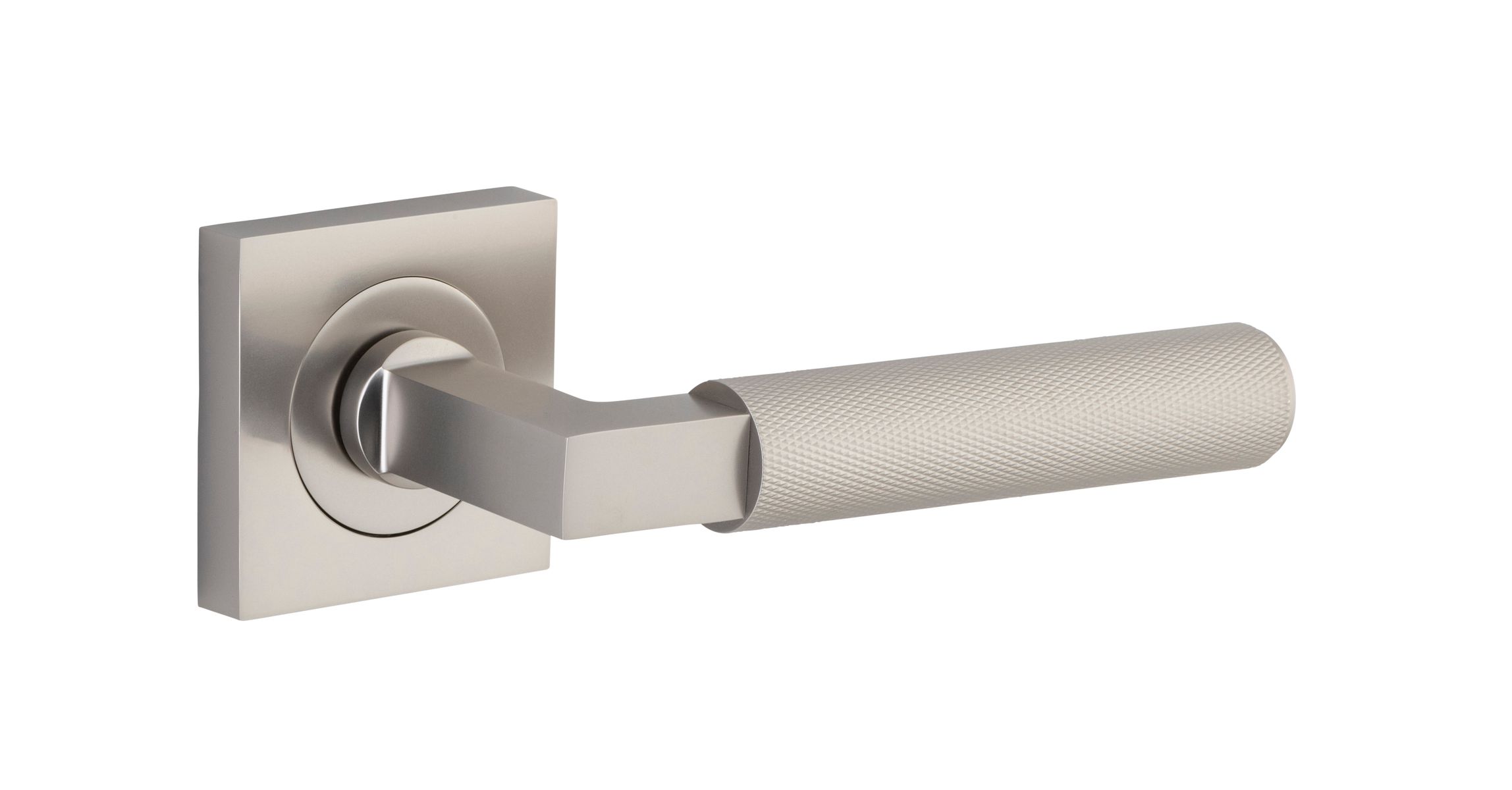 0429 - Brunswick Lever - Square Rose - Satin Nickel - Passage