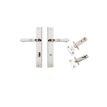 Sarlat Lever - Rectangular Backplate Privacy Kit with Privacy Turn
