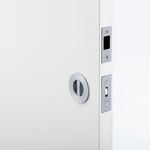 21435 - Round Sliding Door Pull Privacy Kit with Inbuilt Privacy Turn - Brushed Chrome - Privacy