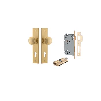 Paddington Knob - Chamfered Backplate Entrance Kit with High Security Lock