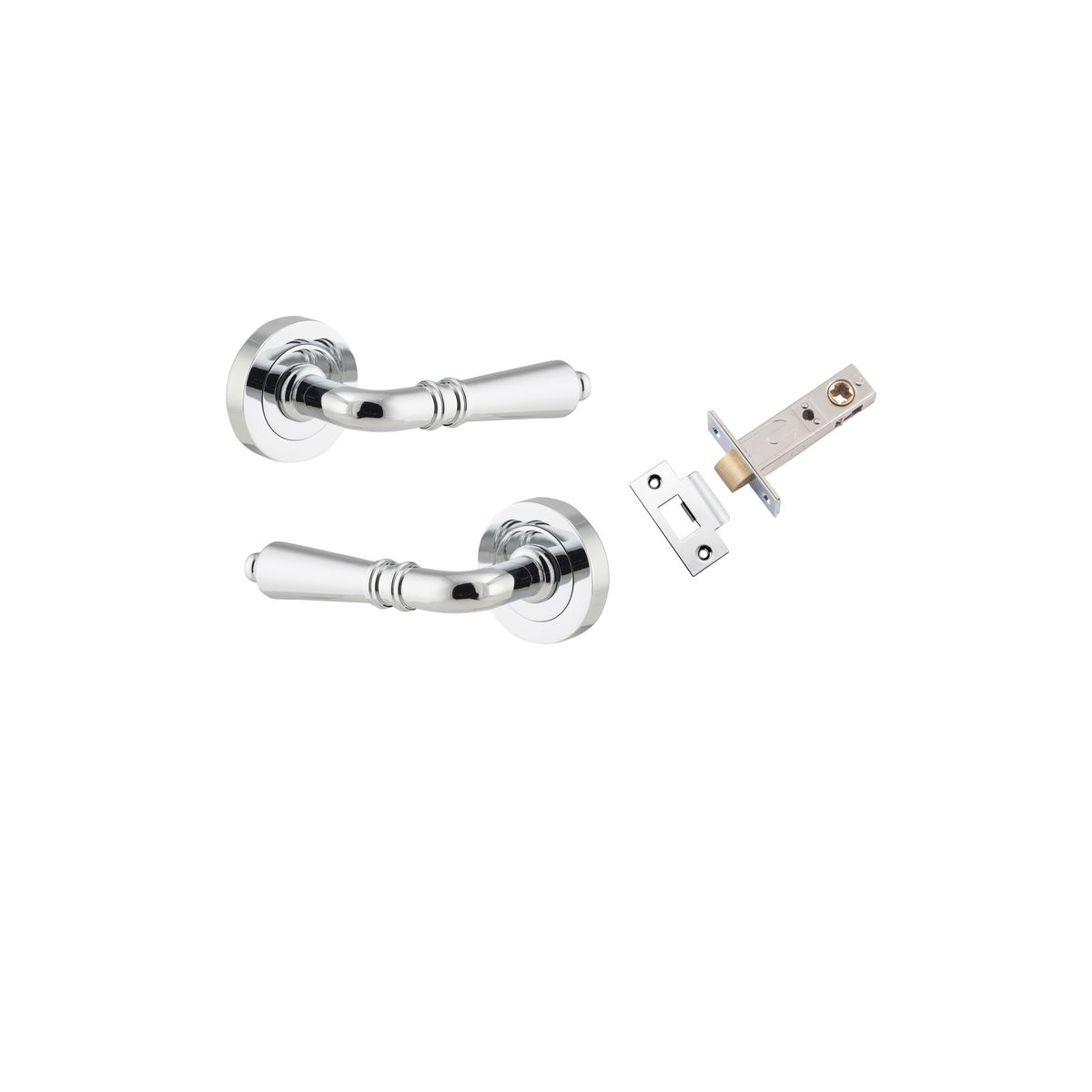 9204KPASS60 - Sarlat Lever - Round Rose Passage Kit - Polished Chrome - Passage