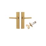 15402KPASS60 - Helsinki Lever - Stepped Backplate Passage Kit - Brushed Brass - Passage