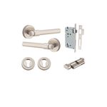 20629KENTR60KT - Helsinki Lever - Round Rose Entrance Kit with Separate High Security Lock - Satin Nickel - Entrance
