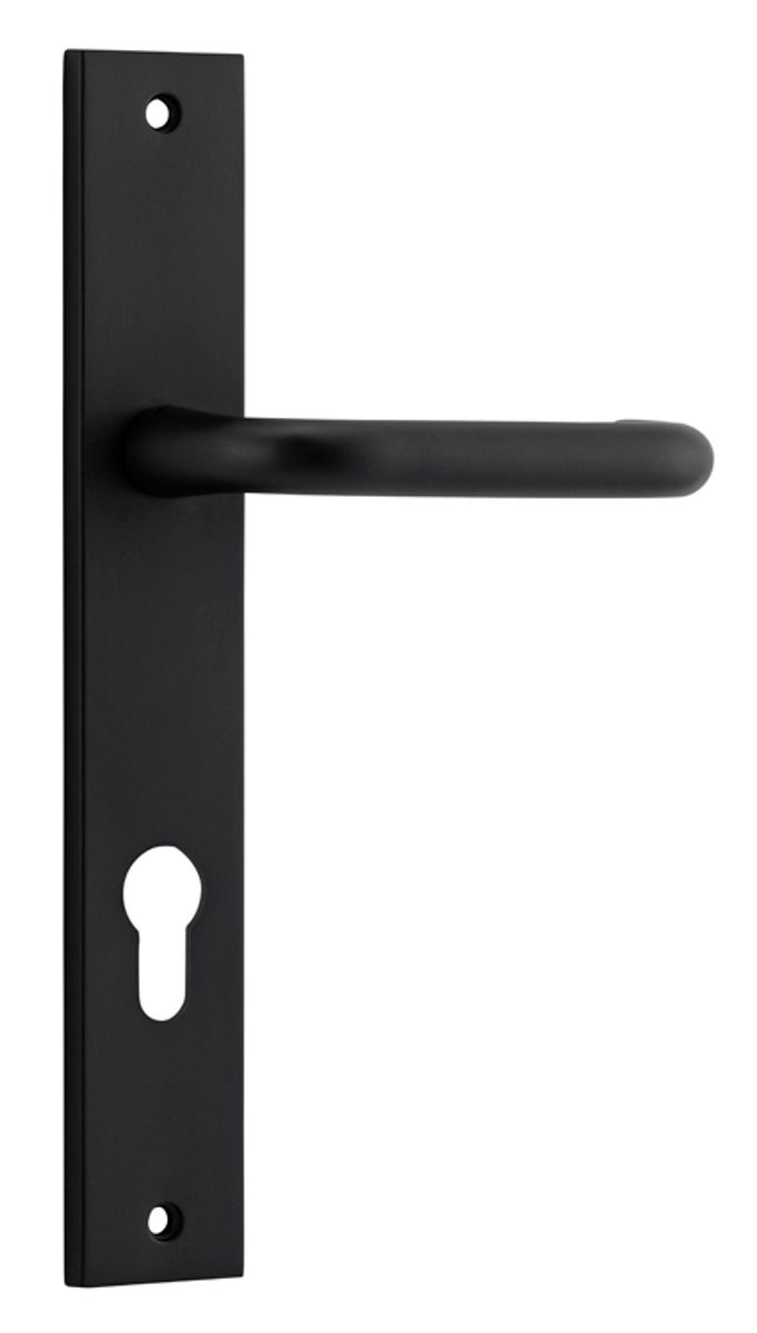 12844E85 - Oslo Lever - Rectangular Backplate - Matt Black - Entrance