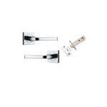 0394KPASS60 - Annecy Lever - Square Rose Passage Kit - Polished Chrome - Passage