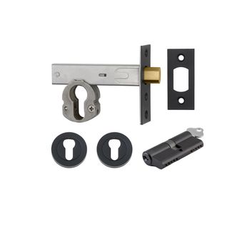Euro Mortice Deadbolt Kit - 70mm Backset with Round Euro Escutcheon Key/Key