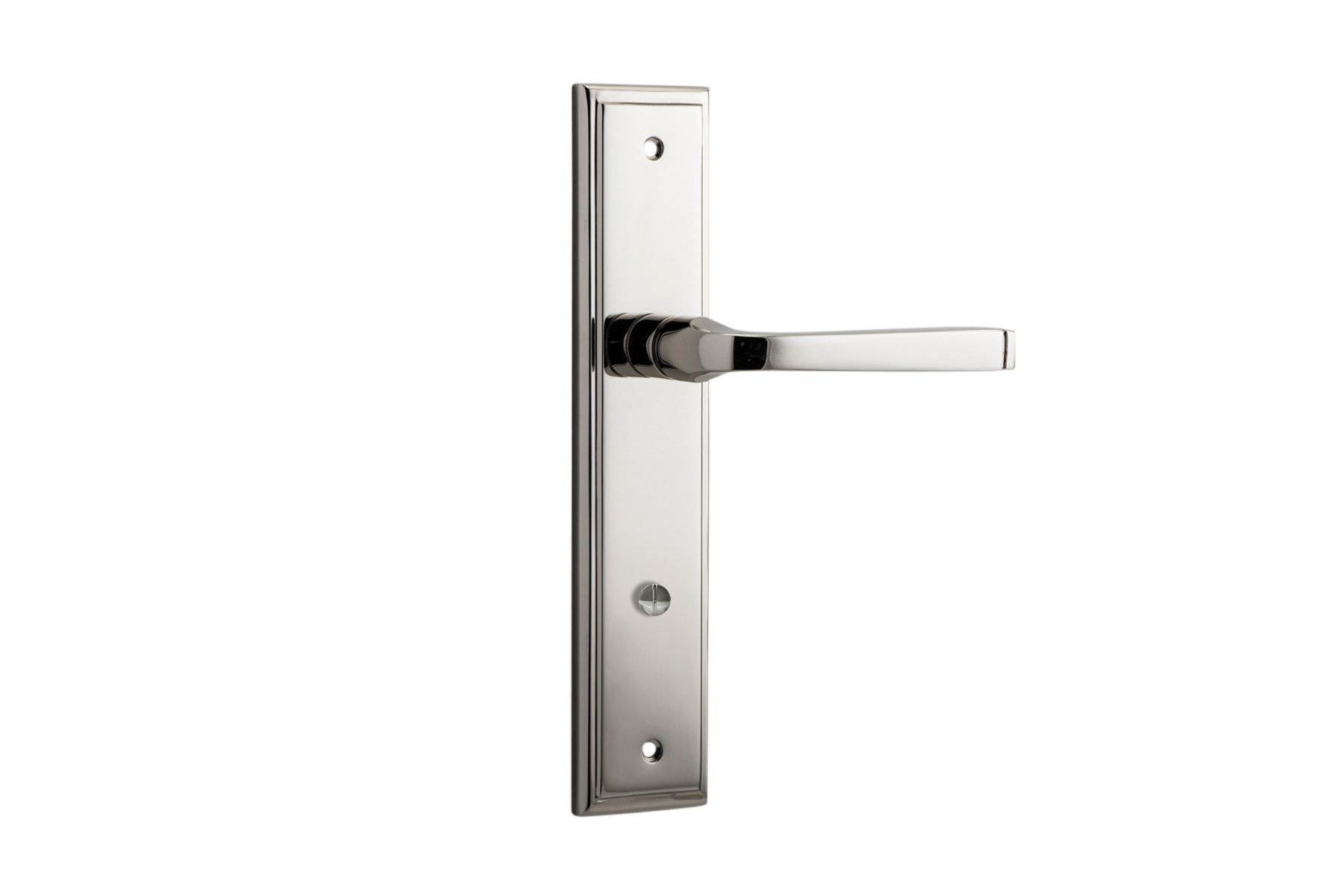 14244P85 - Annecy Lever - Stepped Backplate - Polished Nickel - Privacy