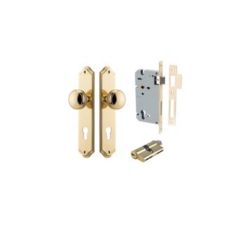 Paddington Knob - Shouldered Backplate Entrance Kit with High Security Lock