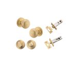 0252KPRIV60 - Cambridge Knob - Round Rose Privacy Kit with Separate Privacy Turn - Brushed Brass - Privacy