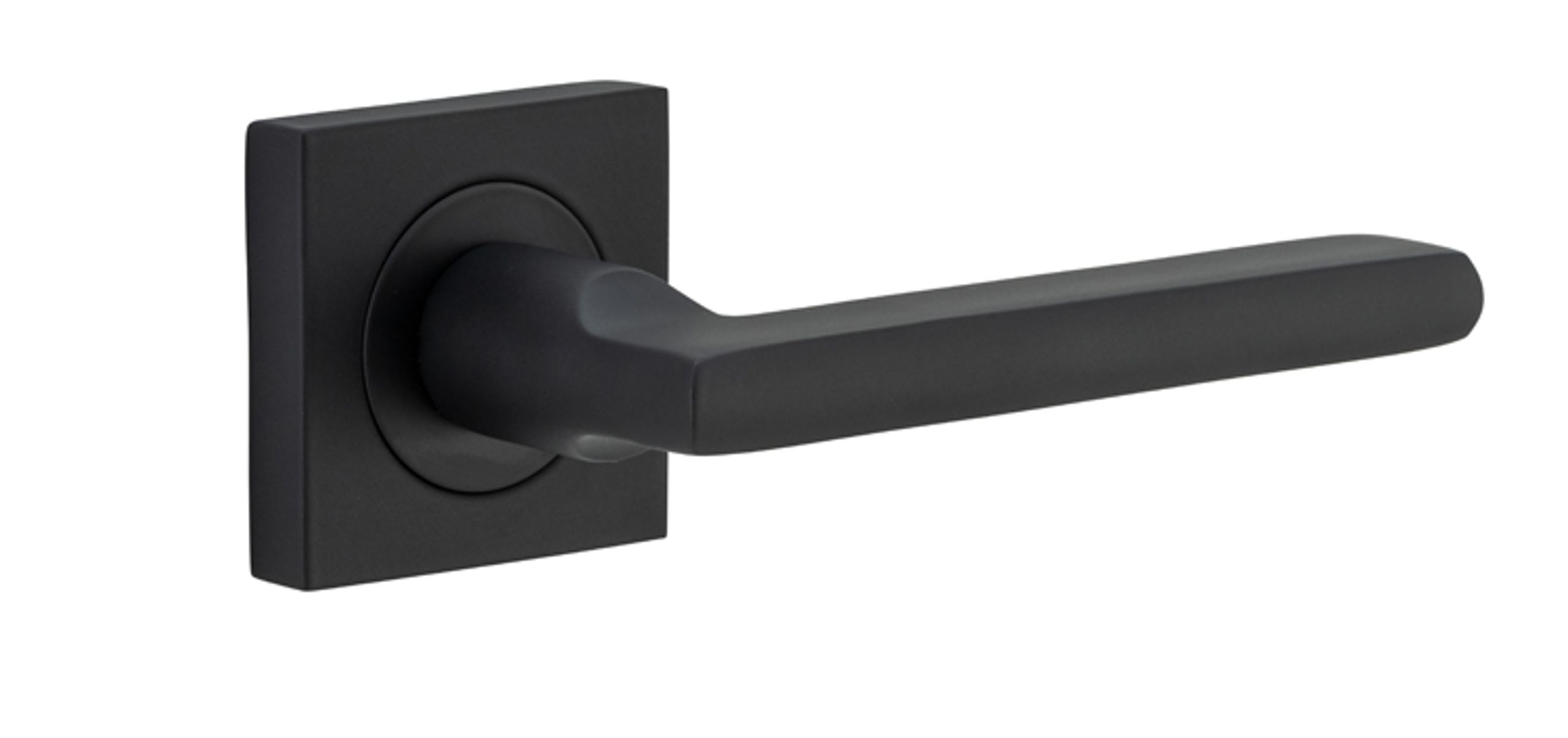 0273 - Baltimore Lever - Square Rose - Matt Black - Passage