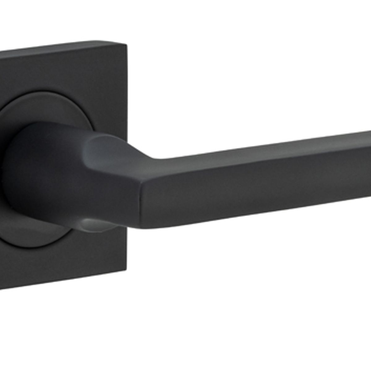 0273 - Baltimore Lever - Square Rose - Matt Black - Passage