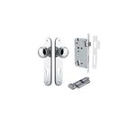 11832KENTR60KT - Paddington Knob - Oval Backplate Entrance Kit with High Security Lock - Polished Chrome - Entrance