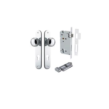 Paddington Knob - Oval Backplate Entrance Kit with High Security Lock