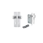 12331KENTR60KT - Paddington Knob - Chamfered Backplate Entrance Kit with High Security Lock - Brushed Chrome - Entrance