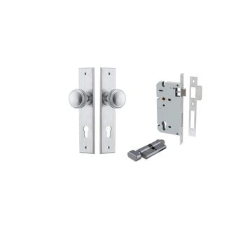 Paddington Knob - Chamfered Backplate Entrance Kit with High Security Lock