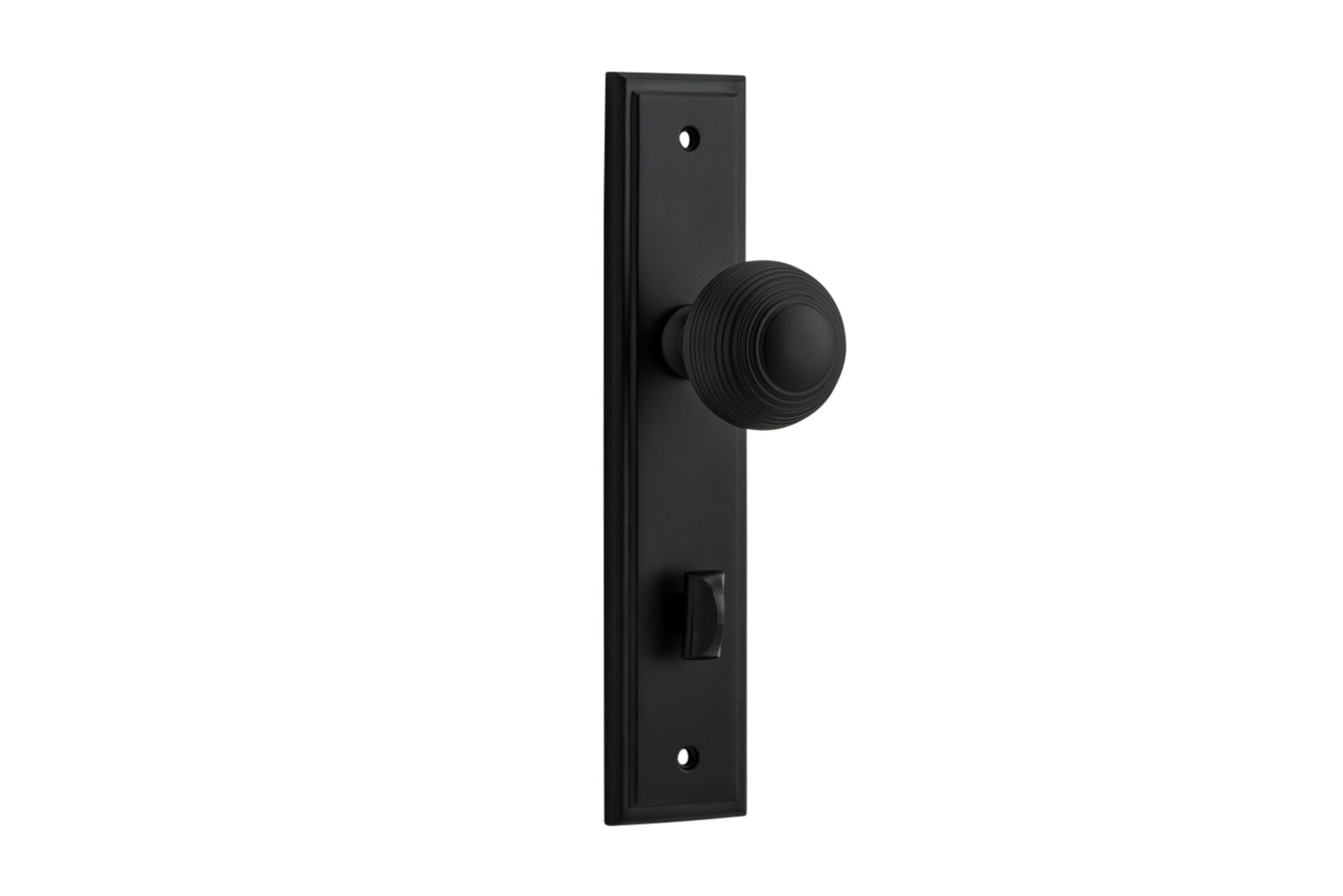 12842P85 - Guildford Knob - Stepped Backplate - Matt Black - Privacy
