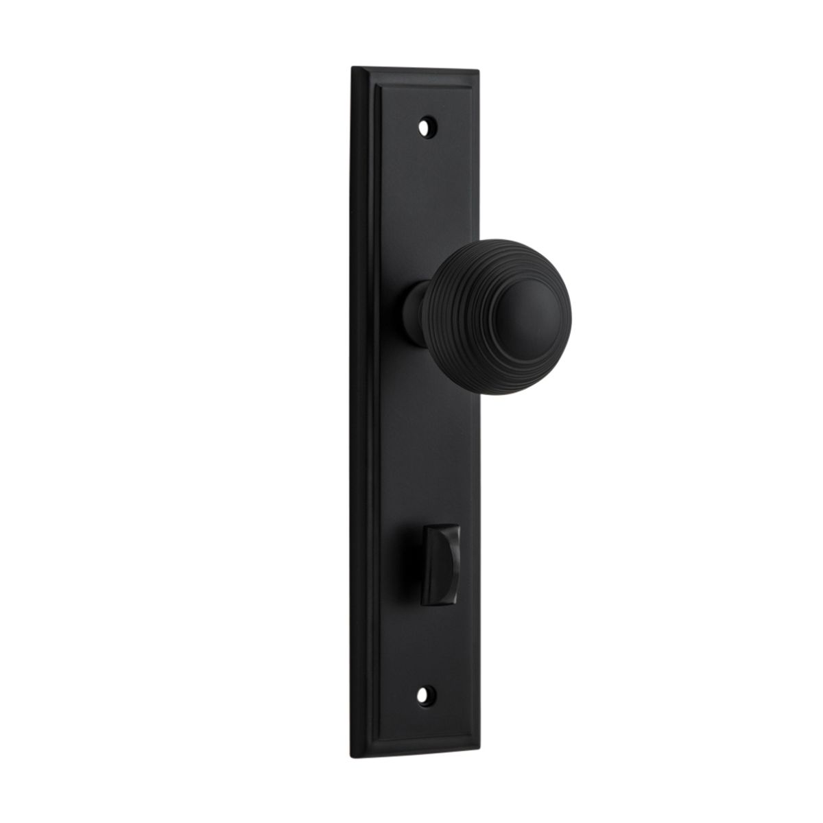 12842P85 - Guildford Knob - Stepped Backplate - Matt Black - Privacy