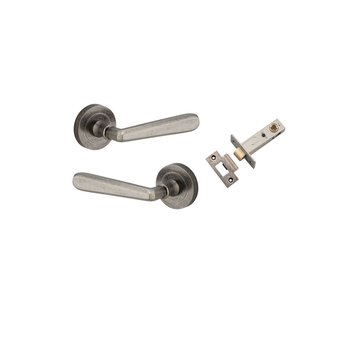 20807KPASS60 - Copenhagen Lever - Round Rose Passage Kit - Distressed Nickel - Passage