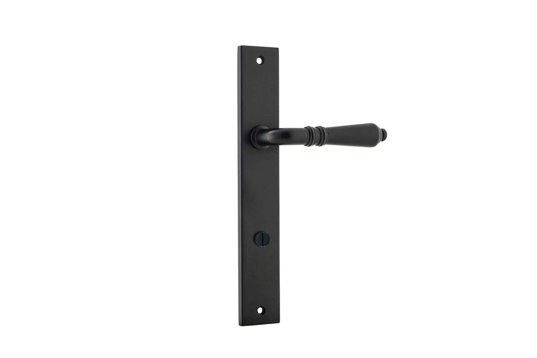 12700P85 - Sarlat Lever - Rectangular Backplate - Matt Black - Privacy