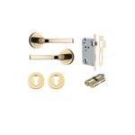 0320KENTR60KK - Annecy Lever - Round Rose Entrance Kit with Separate High Security Lock - Polished Brass - Entrance