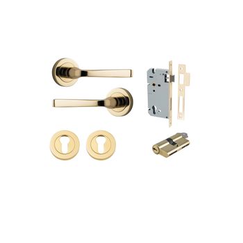 Annecy Lever - Round Rose Entrance Kit with Separate High Security Lock