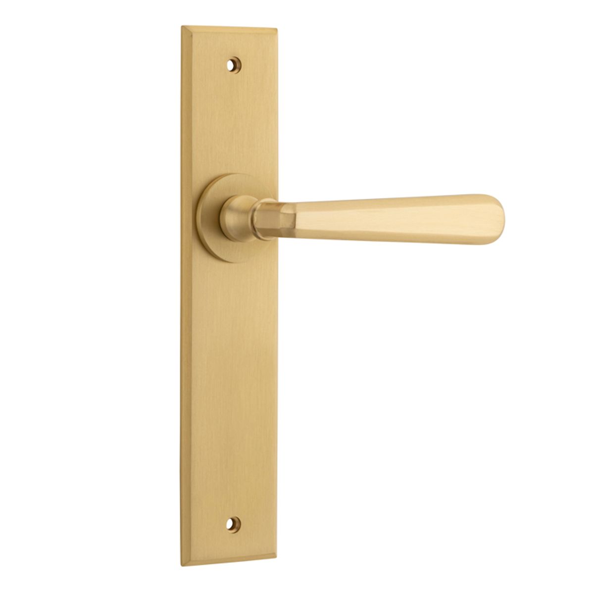 15380 - Copenhagen Lever - Chamfered Backplate - Brushed Brass - Passage