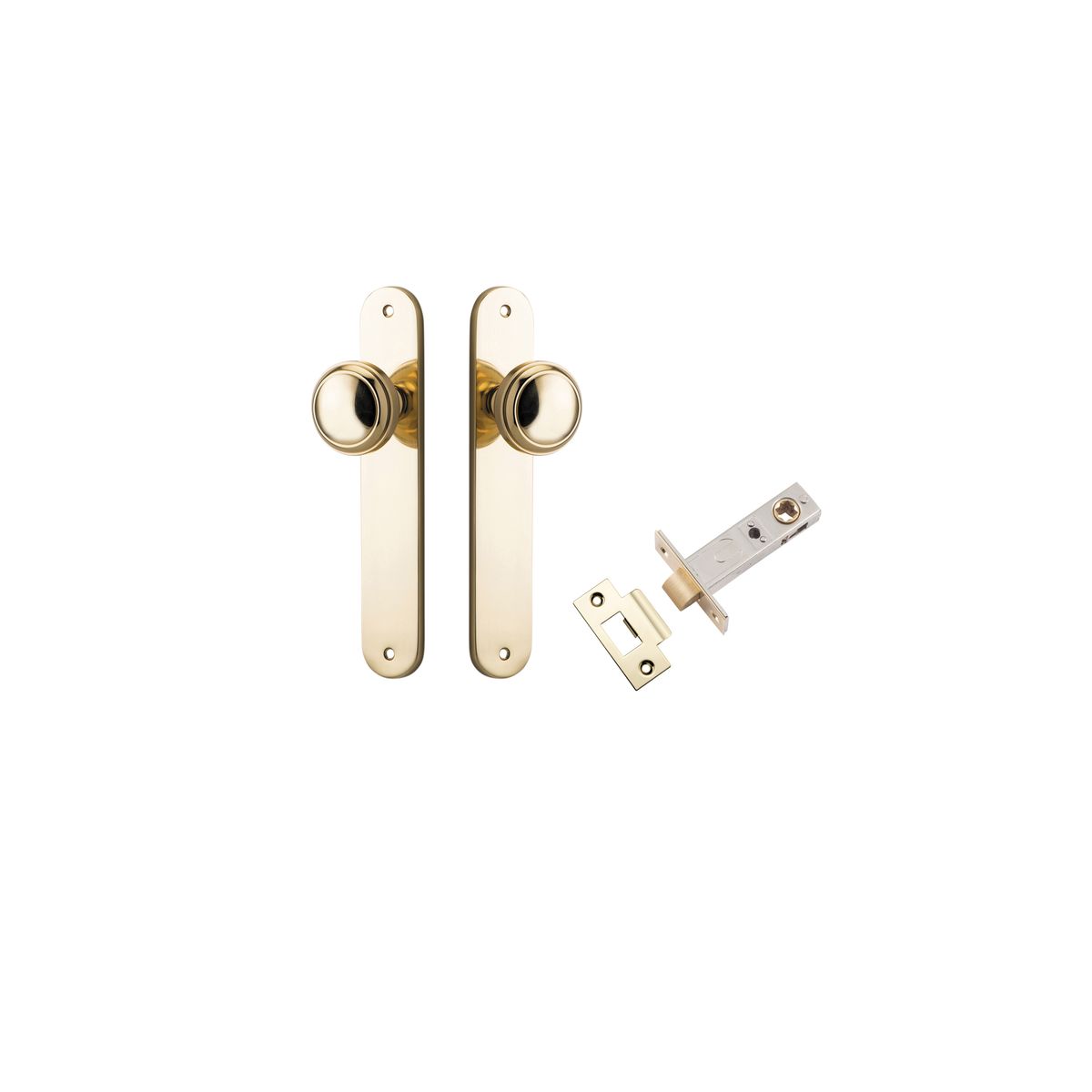 10332KPASS60 - Paddington Knob - Oval Backplate Passage Kit - Polished Brass - Passage